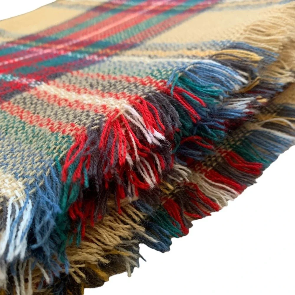 Altar'd State | Plaid Scarf Southern Preppy scarf with fringe blanket scarf